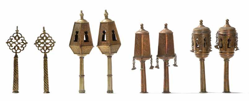 36 36. Four Pairs of Moroccan Torah Finials Four pairs of Torah Finials [Morocco, ca. mid 20 th century]. 1.