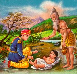 After the hunting was over, King Rajasekara advised his men to take rest and sat there entertaining himself with the sight of the natural greenish beauty and the water-falls of the forest.