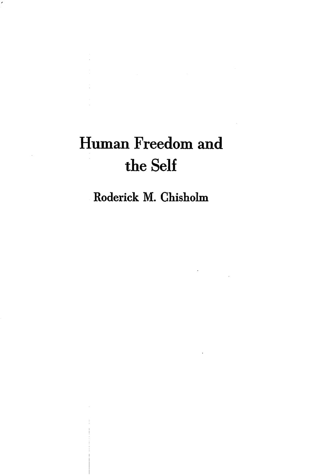 Human Freedom and the