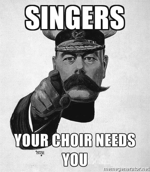 From the Director of Music: 'Your choir needs you!' We are very lucky at St Paul's to have a strong musical tradition: a great team of organists, a music group, and a large choir!