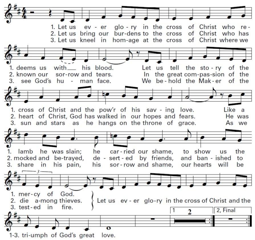 During the Gospel, we will pause and pray in song.