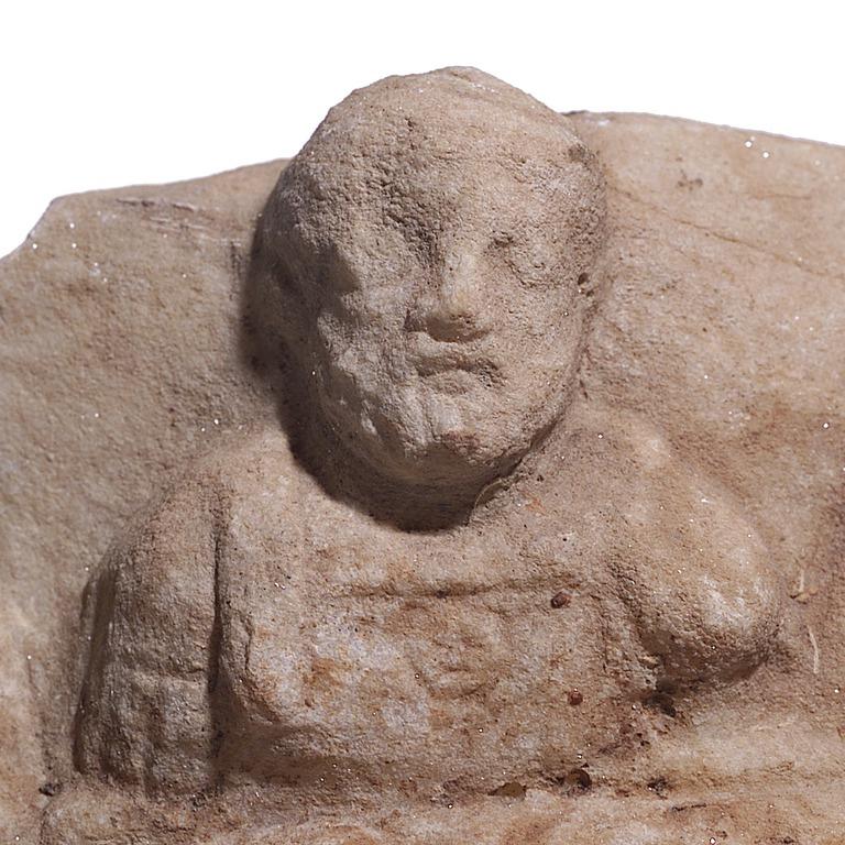 Detail from the Roman portrait head.