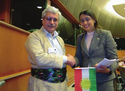 of Kurdish and Europeans personalities as Mrs.