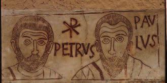 Visualizing History An engraving of the apostles Peter and Paul decorates the sepulchre of the child Asellus. Why did the apostles form churches? in Jerusalem.