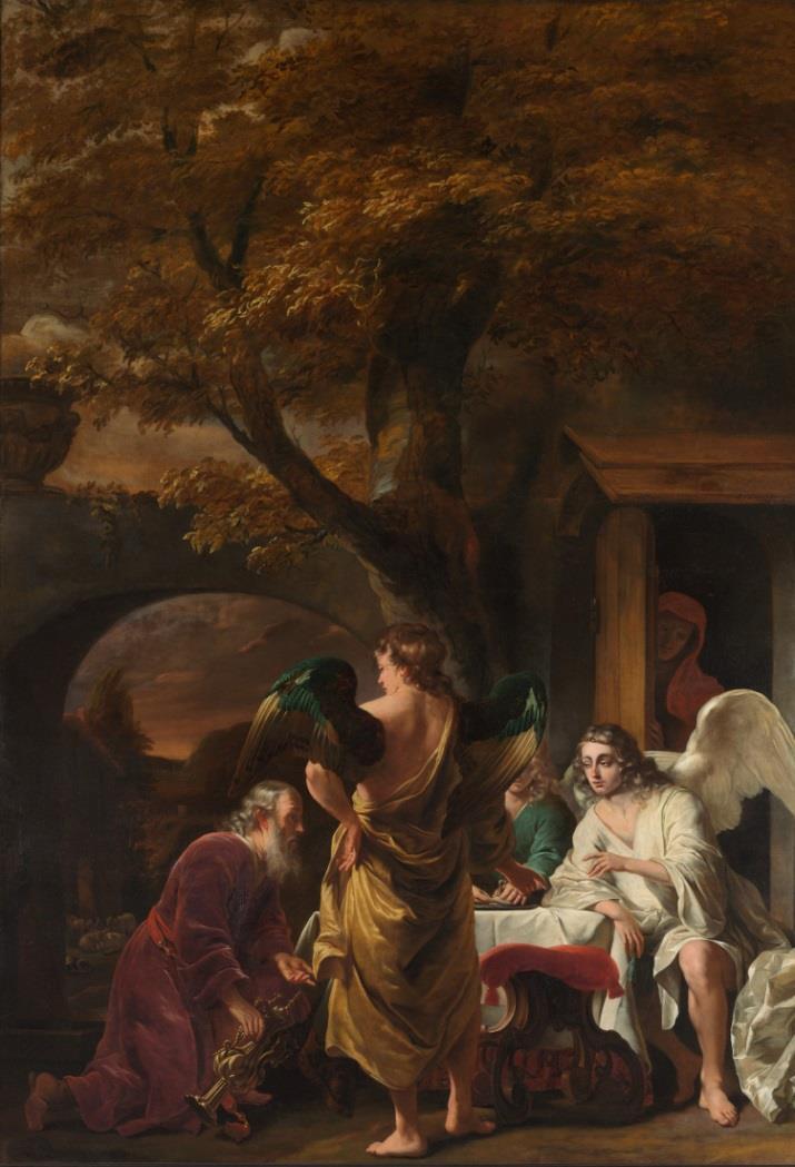 FERDINAND BOL, Abraham ontvangt de drie engelen, ca.