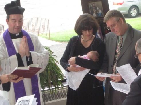 RITE OF BAPTISM FOR ONE CHILD Reception of The Child Celebrant: What name do you give your child? Parents: N. Celebrant: What do you ask of God s Church for N.? Parents: Baptism.