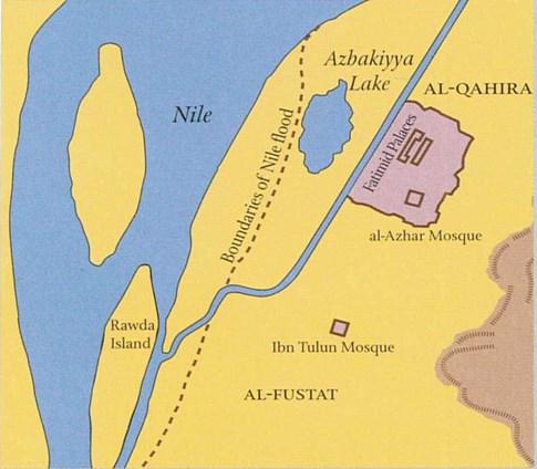 Figure 2: Map of Fatimid Cairo Abu Tamim Maʿadd succeeded to the Fatimid caliphate as the fourth Imamcaliph at the age of 21 in the year 953 CE.