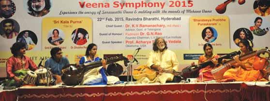 Strings in Dialogue The grand finale of Veena Symphony 2015, the VII international veena conference and festival, held in Hyderabad recently, was titled Conversations of Saraswathi Veena melding with