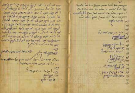 435. Notebook of Gaba'im - Bet Rachel Synagogue, Knesset Yisrael Neighborhood in Jerusalem Notebook of Gaba'im of the Bet Rachel synagogue in the Knesset Yisrael neighborhood. Jerusalem, 1920s.