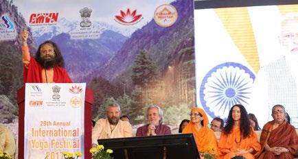 His opening address to the International Yoga Festival provided further inspiration to people from across 6 continents, who flocked to Parmarth Niketan s ghats on the banks of the River Ganga.