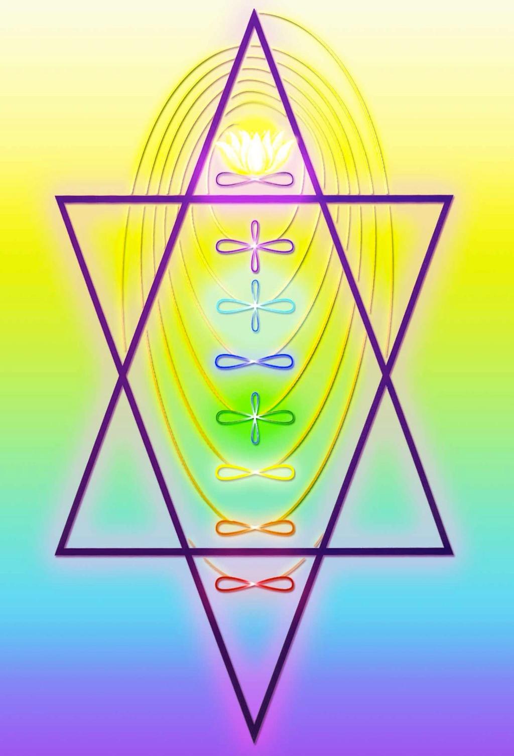 The Self-Ascended Chakra Portrait, (above), depicts our chakras in the Self-Ascended state.
