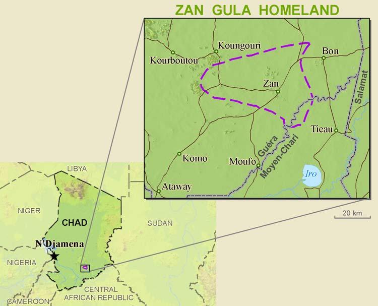 People and Language Detail Report Profile Year: 2006 Language Name: Zan Gula ISO Language Code: zna Primary Religion: Islam, Muslim-Animism The Zan Gula of Chad On the foot of a hill towering over