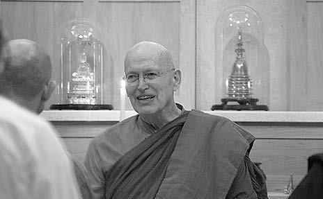 However the resident Thai monks were quite insistent: You must come see Ajahn Sumedho, American monk! Three of them had come to my kuti and were quite animated; friendly, but insistent.