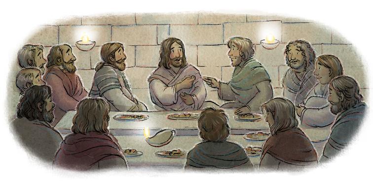 Ta andis neile sakramenti ja palus neil Teda alati meeles pidada. Jeesus läks aeda palvetama.