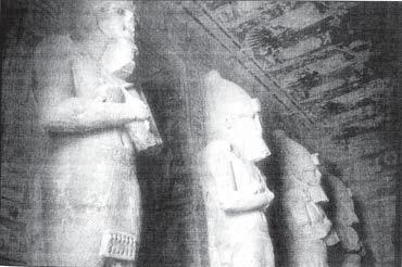 Fig. 4-13. Inside abu Simtel; third-level beings. 120 These beings [Fig. 4-12], on a different wall at Abu Simbel, would be about 35 feet tall, representing the fourth level of consciousness.