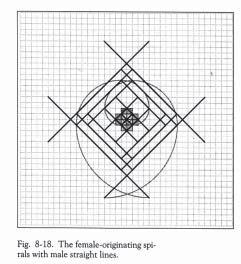 In Figure 8-18 we see the female spirals around the human body, which originate at the bottom, or closest points to center.