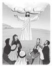 Lesson 5 Panel 3 Unfold Panel 3 of the StoryBoard, which shows a small group of people and clouds. Say: Jesus friends heard that Jesus is alive. They wanted to see Jesus and touch him.
