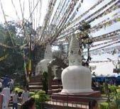 ablaze with stupas, prayer