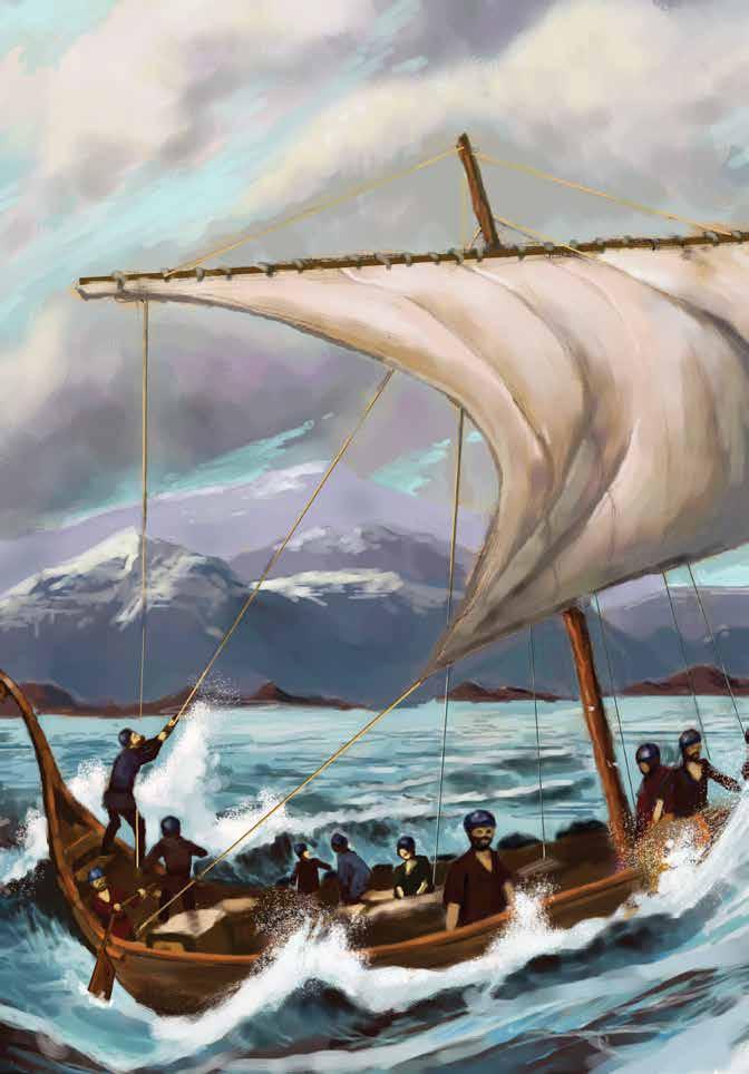 Chapter 2 Traders and Raiders Coming Home Ivar was startled by the blast of a loud horn. The sound signaled the approach of a Viking ship. Ivar looked down the fjord. Vocabulary oarsmen, n.
