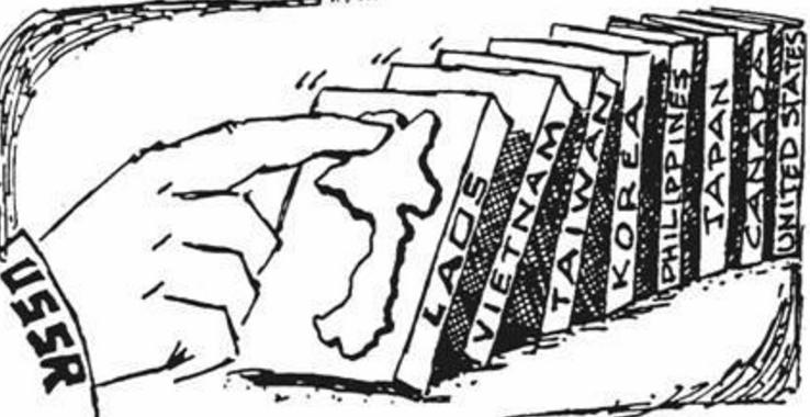 Document G: A political cartoon about the Domino Theory US troops entered the Vietnam War to contain the threat and spread of communism in Southeast Asia.