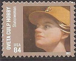 DISTINGUISHED AMERICANS SERIES The U. S. Postal Service issued the 84 Oveta Culp Hobby (1905-1995) stamp on 4/15/2011 and indicates the stamp is honored in the Distinguished Americans series.