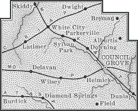TRAVEL KANSAS NORTH TO SOUTH EAST TO WEST by Neal E. Danielson Travel Kansas Council Grove located in Morris County (Figure 1 & 2) geographically in the heart of the Flint Hills of Kansas.