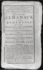 u ALMOST EVERY colonial home had an almanac, which is a calendar book filled with