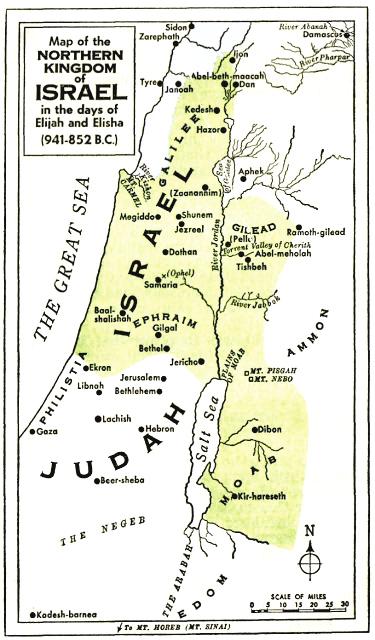 Elijah flees from Jezebel Draw a line in color to show Elijah s travels. Start at Mt. Carmel and go to Jezreel. Then draw a line from there to Beer-sheva.