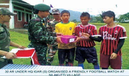 136 Bn CRPF organized a series of programmes in the month of May, 2012 in which various sports items were distributed to the students of Govt.