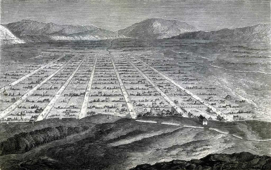 By 1860 about 30,000 Mormons lived in Salt Lake City and more than 90 other towns in present-day Utah.
