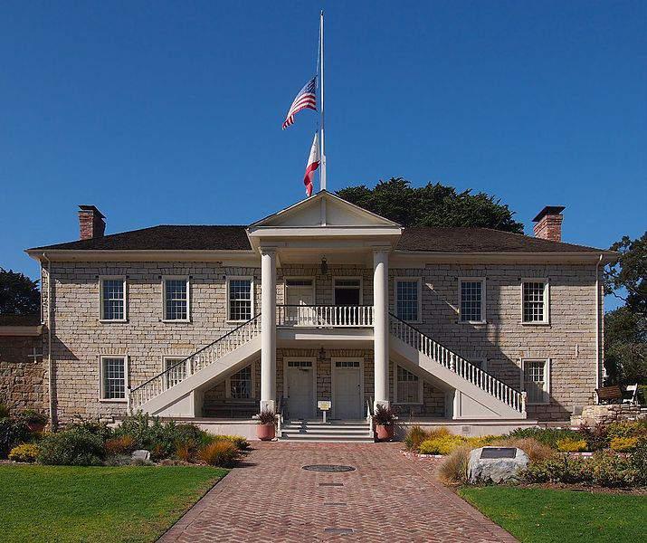 The California legislature denied African Americans the right to vote. This image shows Colton hall in Monterey, California.