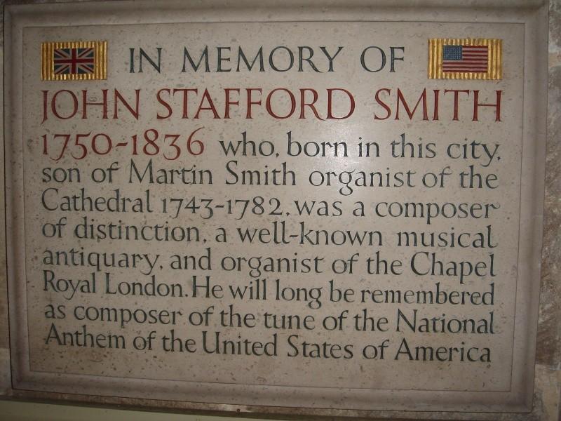 Sa m ple file composer John Stafford Smith for a song titled "The Anacreontic Song" or "Anacreon in Heaven". (John Stafford Smith lived from March 30, 1750 September 21, 1836.