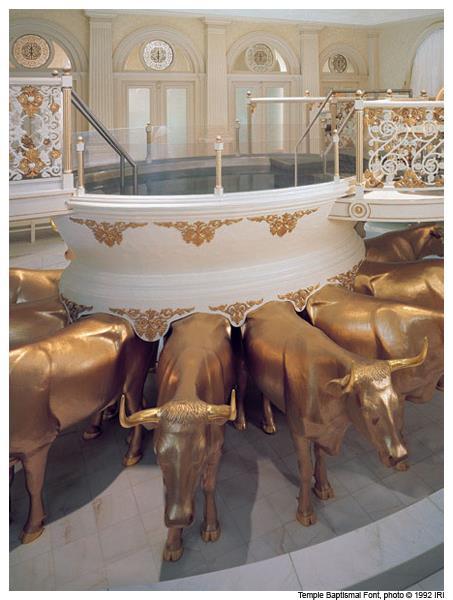 Each temple today has a baptismal font resting on twelve oxen, similar to that in Solomon s temple.
