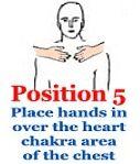 THE TORSO ~ From the throat, move the hands over the heart chakra area of the chest (where the physical heart is), placing hands horizontally, fingers towards each
