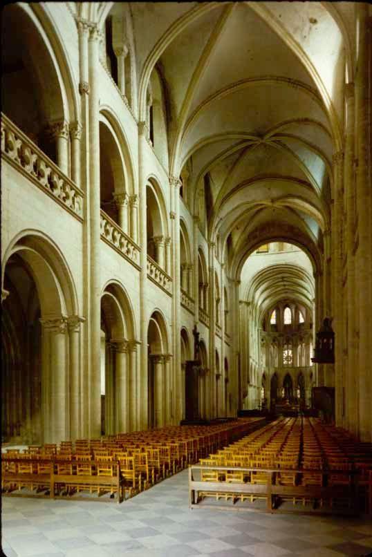 Normandy/England Interior of Saint Etienne Caen France 1115-1120 Originally called for a timber roof, it was decided to