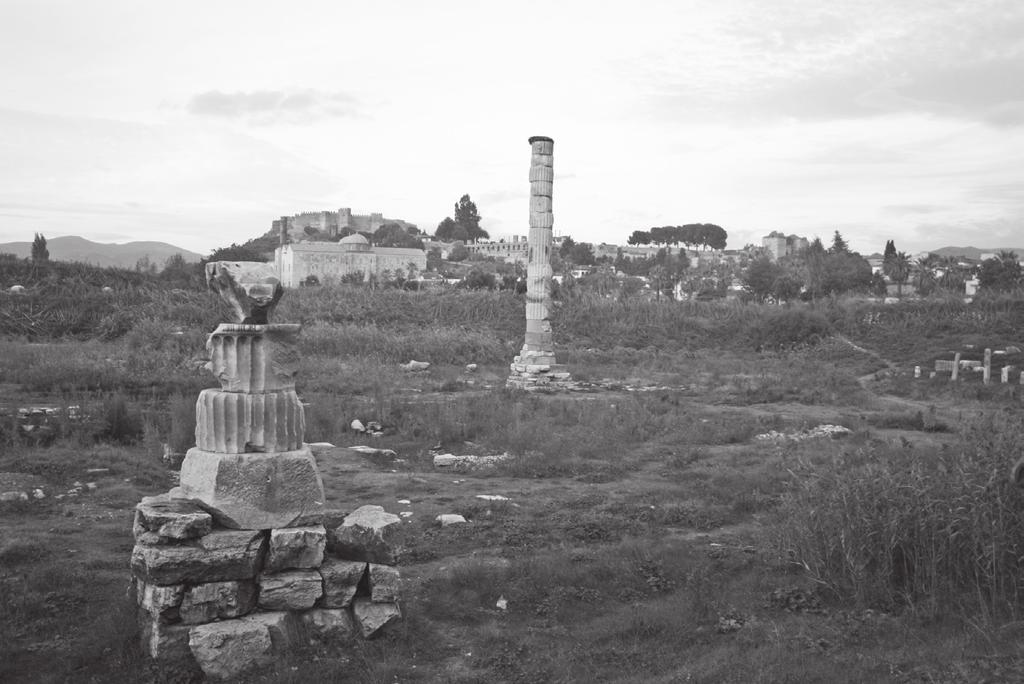 All that remains of the marvelous Temple to Diana at Ephesus is this lone column, standing in a marshy area. sacred throughout Asia and thus became a haven for outcasts.