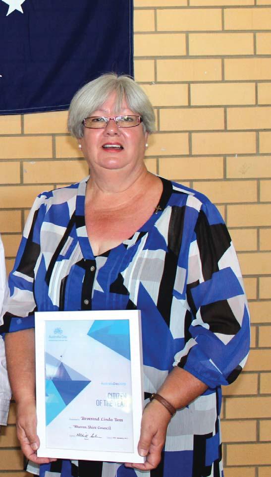 Anglican e-news March 2015 Page 6 Warren priest names as local Citizen of Year Linda Boss, Anglican priest in Warren, has been named as the community s 2015 Citizen of the Year.