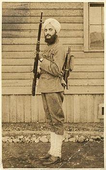 Bhagat Singh Thind, a Sikh American, enlisted in the U.S. Army during World War I and subsequently applied for U.S. citizenship. His application was ultimately denied by the U.S. Supreme Court in 1923 because Thind was not considered Caucasian.