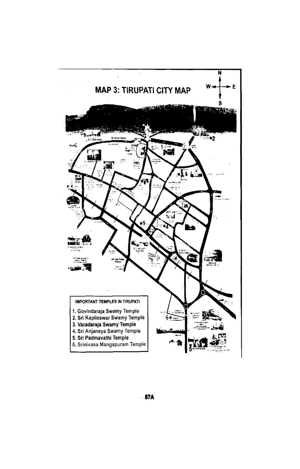 .-+ MAP 3: T~RUF~AT~ CITY MAP IMPORTANT TEMPLES IN TlRUPATl 1. Govindaraja Swamy Temple 2.