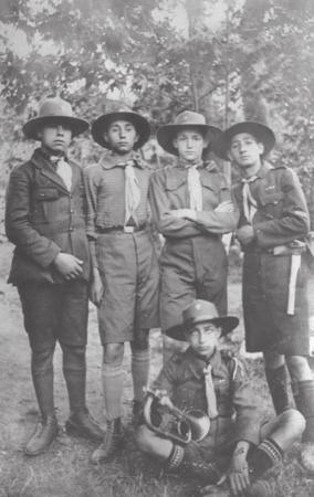 Photograph 4: Group portrait of Jewish Boy Scouts in Salonika, Greece (42637) Among those pictured is Samuel Rouben.