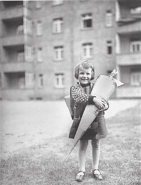 Photograph 8: Berta Rosenheim, Leipzig (12479) This is Berta and she is shown here holding her Schultute school cone.