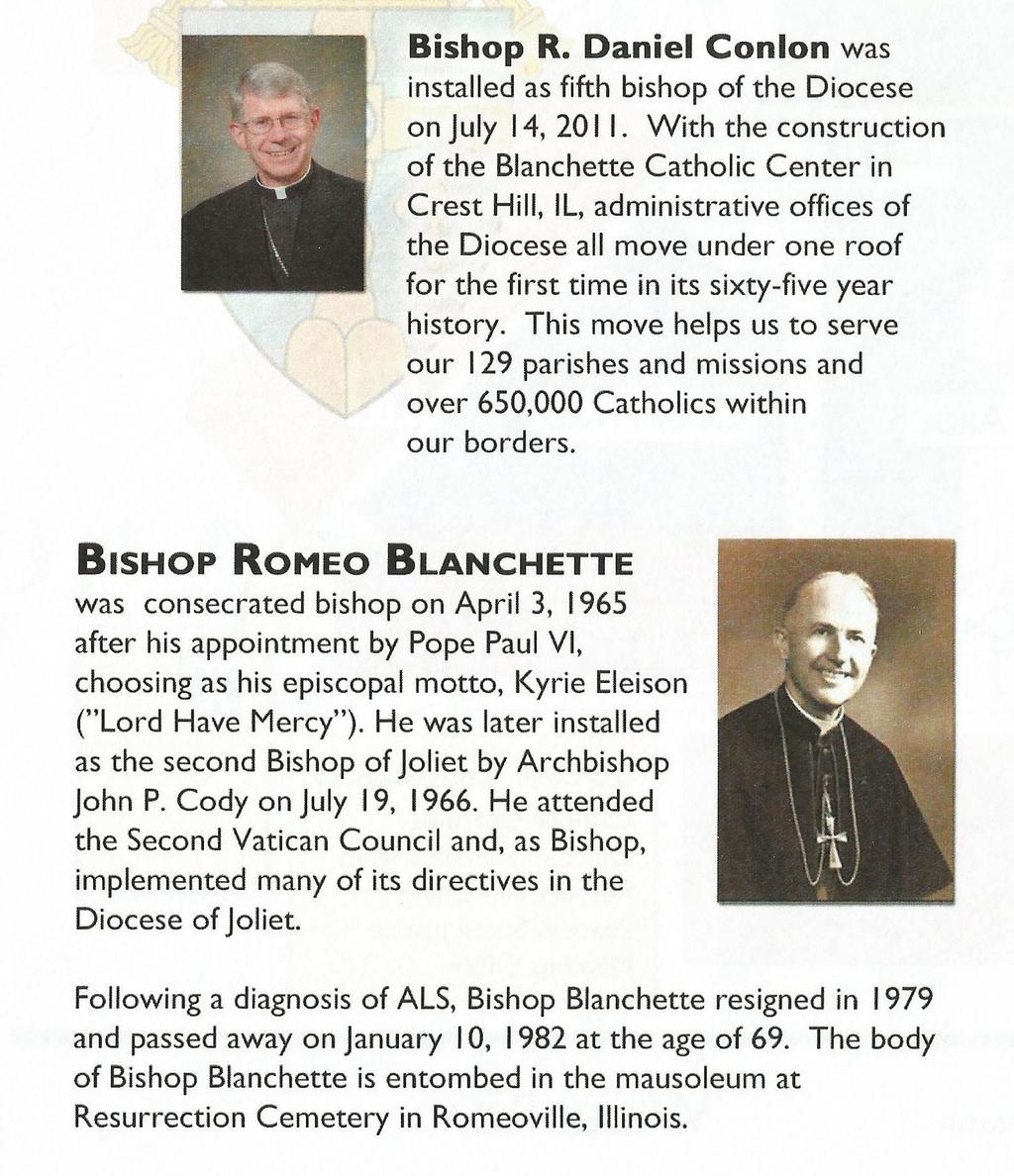 anniversary of Bishop Blanchette s ordination as Bishop.