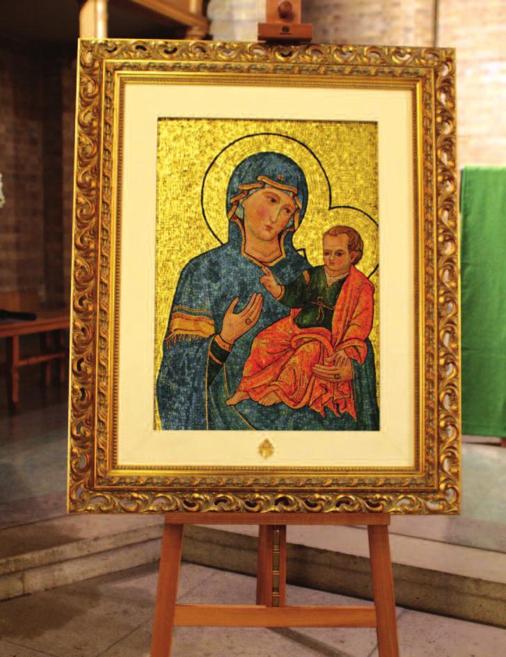 Pope Benedict XVI presented to St Mary s University a mosaic picture depicting the Madonna del Popolo which is taken from an ancient Byzantine