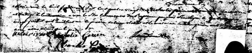 In 1790, Charles François Gouin may have had a daughter by a Native American [Denissen states that her mother was a Native American, however, there is no indication in her baptism or her marriage