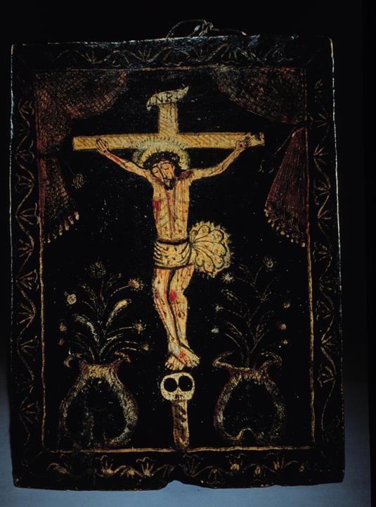 Cristo Crucificado : Crucifixion Pedro Antonio Fresquís late 18th - early 19th century New Mexico The Spanish Colonial Arts Society Museum, The most important symbol of Christianity is the cross and
