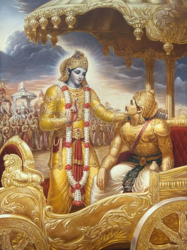 INTRODUCTION v Bhagavad-Gita is a divine preaching from Lord Krishna to Prince Arjun on the battlefield of Kurukshetra in 3102 B.C.; just prior to the commencement of the Mahabharata war.