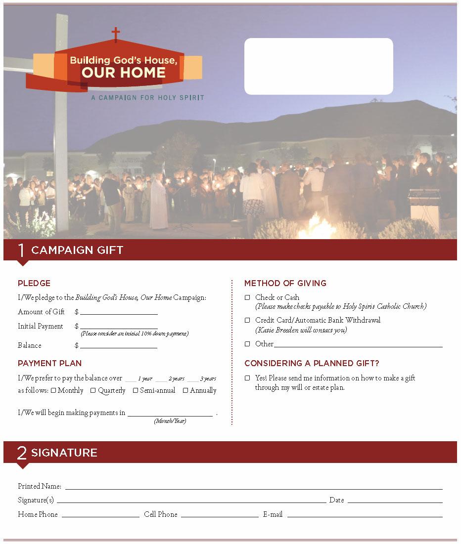 To make a pledge to our Building Fund, please fill out this form and return it in the