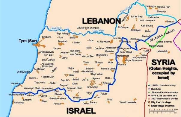 1.2 Lebanon Israel Border, Underground Military Structures and Tunnels Figure 4 - The Lebanese-Israeli & Lebanese-Golan Heights Border (Blue Line) The Lebanese-Israeli blue border length is 80 Km