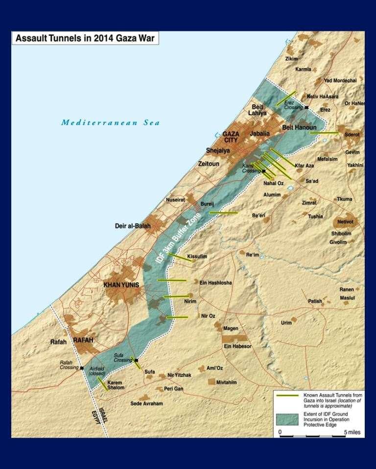 Figure 3 - Gaza-Israeli Attack Tunnels Map Copyright