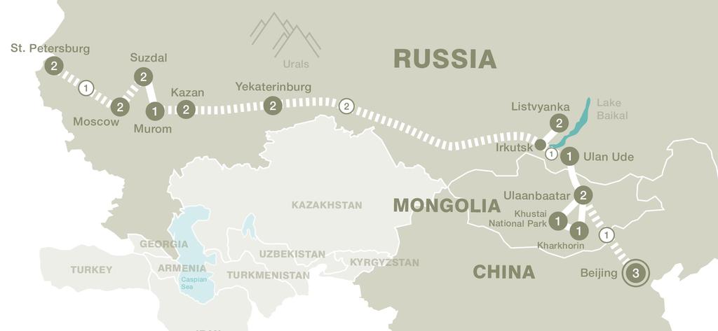 Journey Itinerary Trans Mongolian Explorer Days Westbound